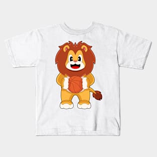 Lion Basketball player Basketball Kids T-Shirt